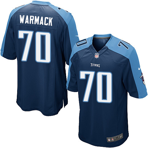 Men's Game Chance Warmack Nike Jersey Navy Blue Alternate - #70 NFL Tennessee Titans